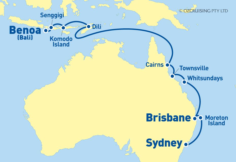 Seabourn Encore Sydney to Bali - Ozcruising.com.au