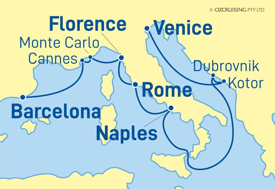 10 Night Barcelona to Venice Cruise on the Norwegian Jade NC20JAD2020101010BCNVCE