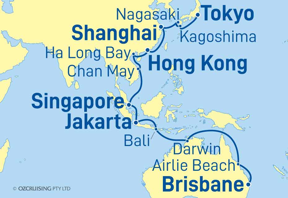 princess cruise tokyo to brisbane