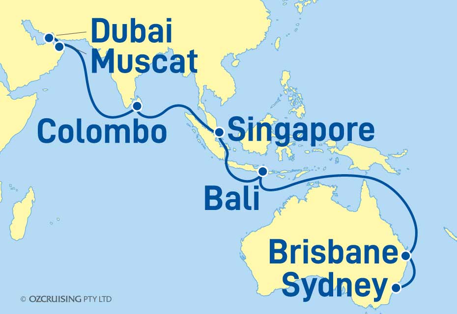 cruise ship dubai to australia