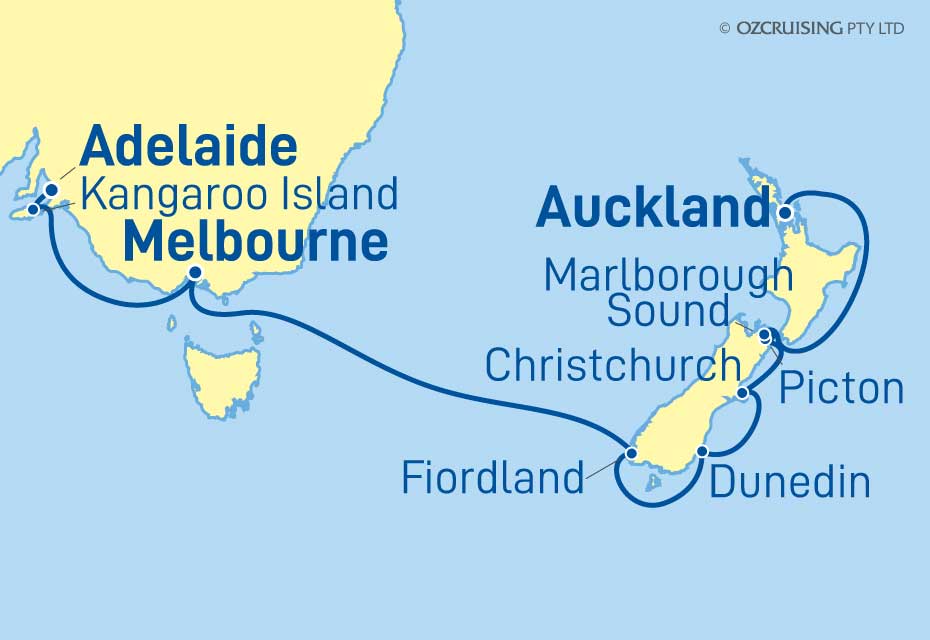 Queen Elizabeth Kangaroo Island and New Zealand - Ozcruising.com.au