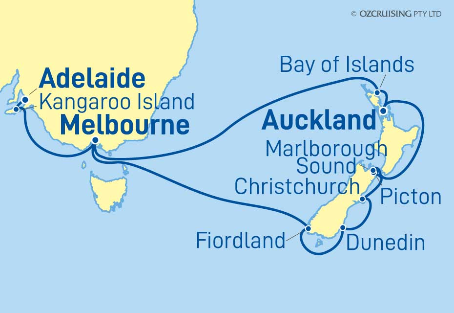 Queen Elizabeth Kangaroo Island and New Zealand - Ozcruising.com.au