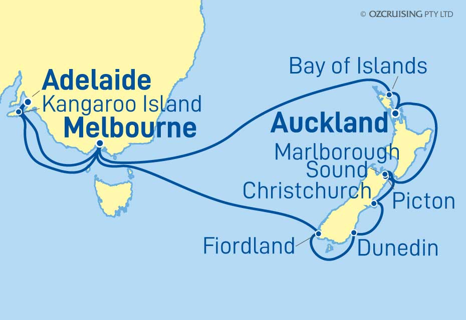 Queen Elizabeth Kangaroo Island & New Zealand - Ozcruising.com.au