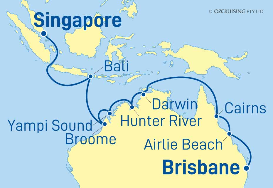 15 Night Singapore to Brisbane Cruise on the Carnival Spirit CL21