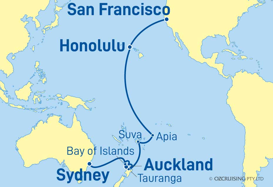 Queen Victoria San Francisco to Sydney - Ozcruising.com.au