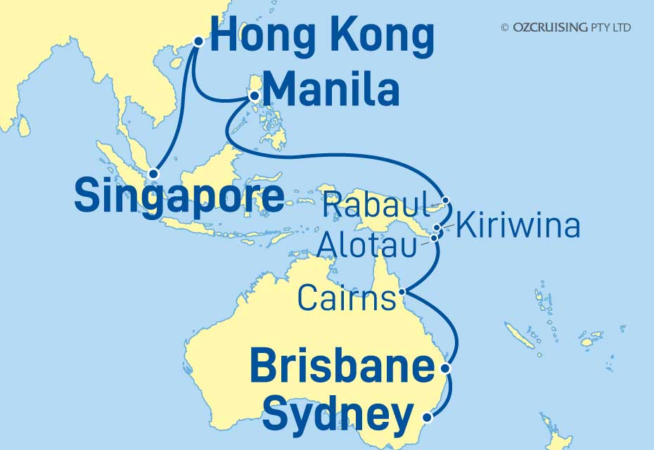 Queen Victoria Sydney to Singapore - Ozcruising.com.au