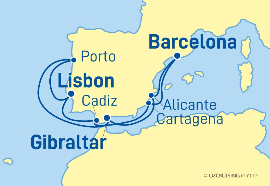 10 Night Spain and Portugal Cruise on the Jewel Of The Seas RC21
