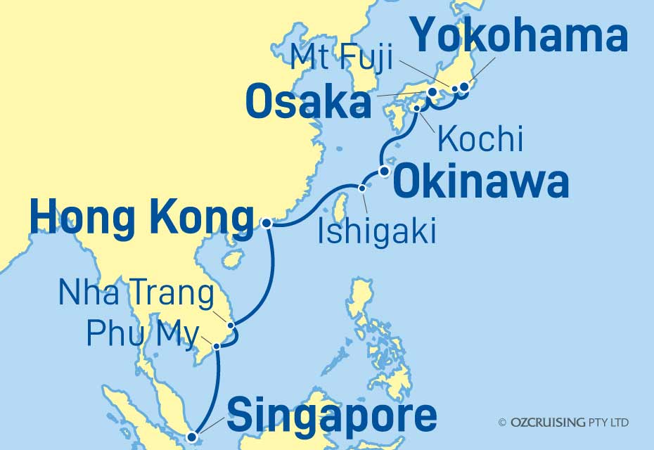 Celebrity Solstice Yokohama to Singapore - Ozcruising.com.au