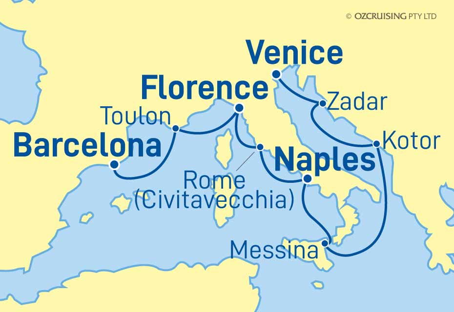 Celebrity Constellation Barcelona to Venice - Cruises.com.au