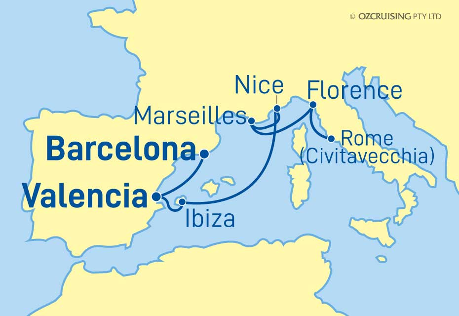 7 Night Barcelona to Rome Cruise on the Celebrity Apex CC21AX24JUL21