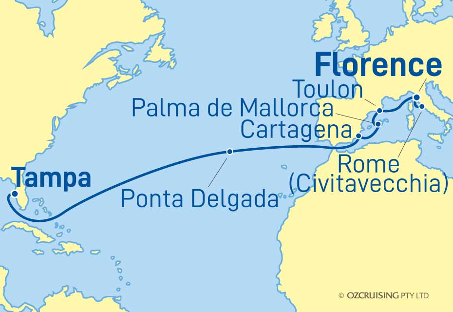 Celebrity Constellation Rome to Tampa - Cruises.com.au