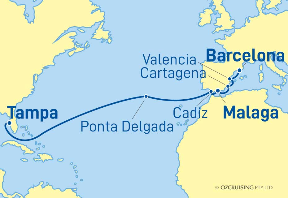 Celebrity Constellation Tampa to Barcelona - Cruises.com.au