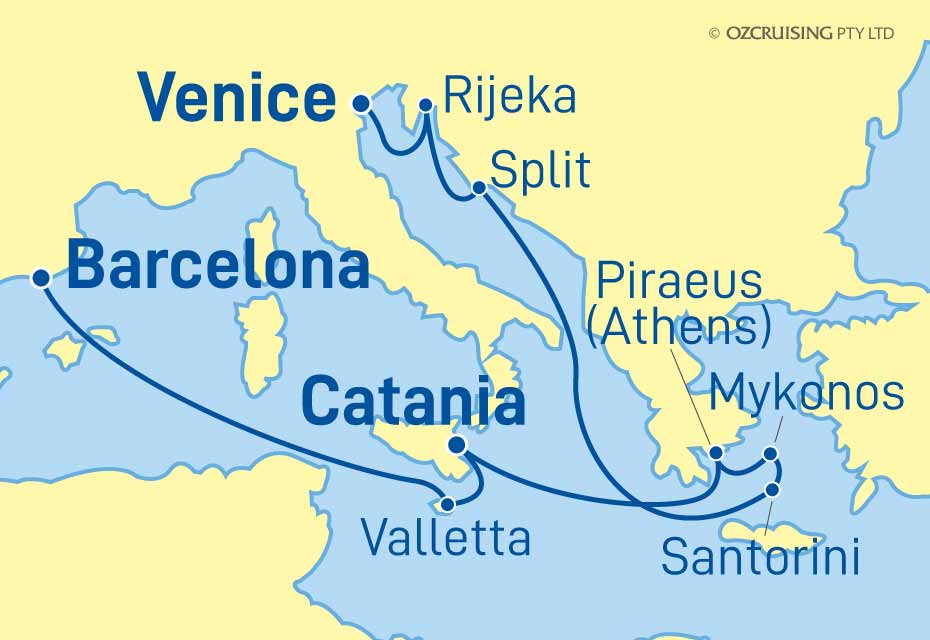 Celebrity Infinity Venice to Barcelona - Ozcruising.com.au