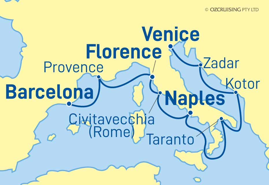 Celebrity Constellation Venice to Barcelona - Ozcruising.com.au