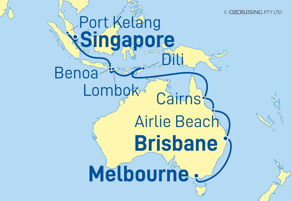 Pacific Dawn Melbourne to Singapore - Ozcruising.com.au