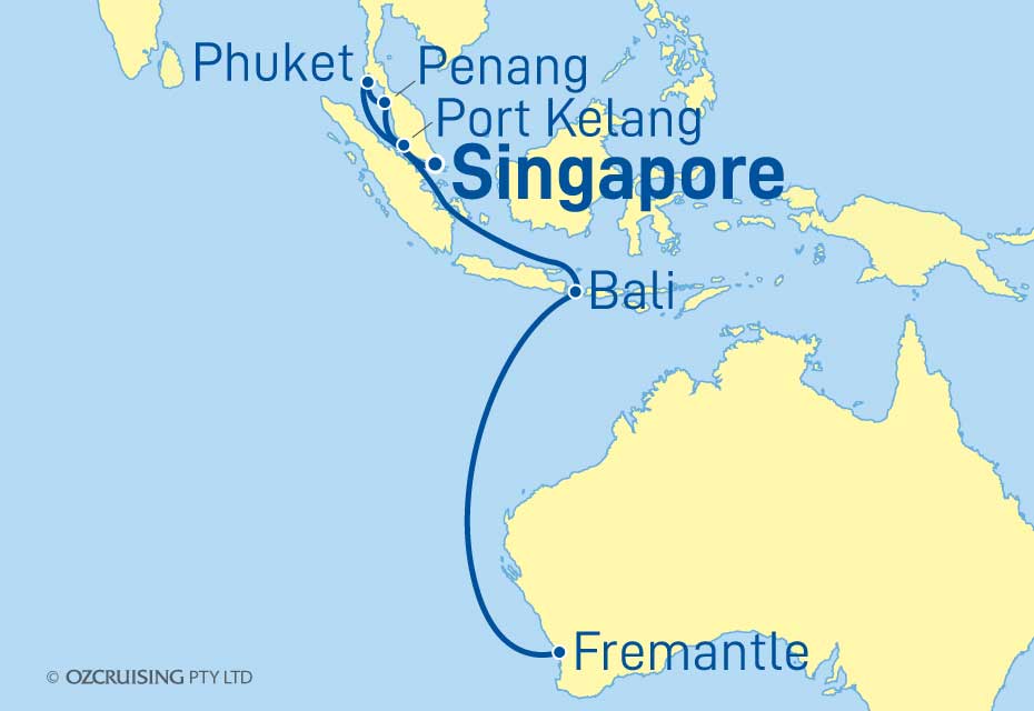 Pacific Aria Fremantle to Singapore - Cruises.com.au