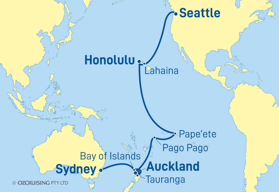 26 Night Sydney to Seattle Cruise on the Regal Princess PC21G110