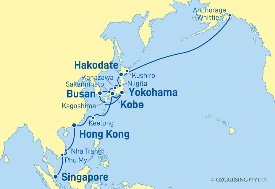 Royal Princess Anchorage to Singapore - Cruises.com.au