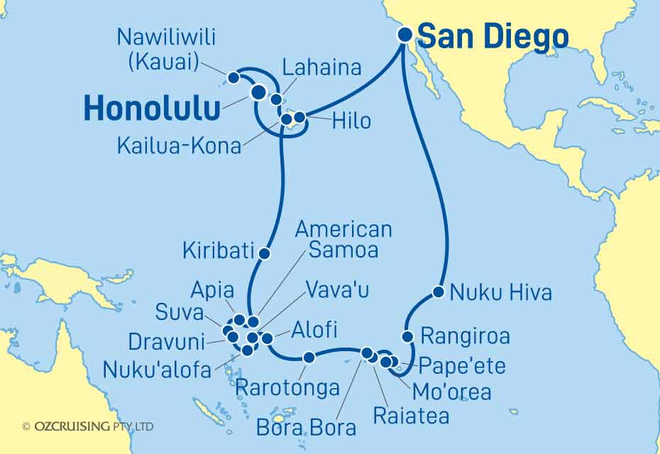 ms Zuiderdam Hawaii, Tahiti and South Pacific - Ozcruising.com.au
