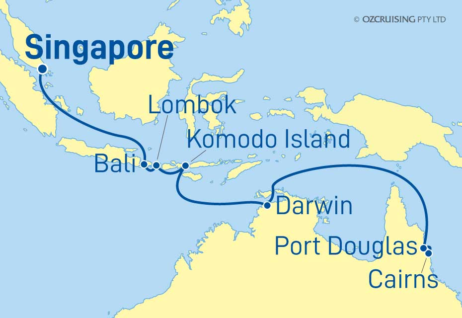 Pacific Explorer Singapore to Cairns - Ozcruising.com.au