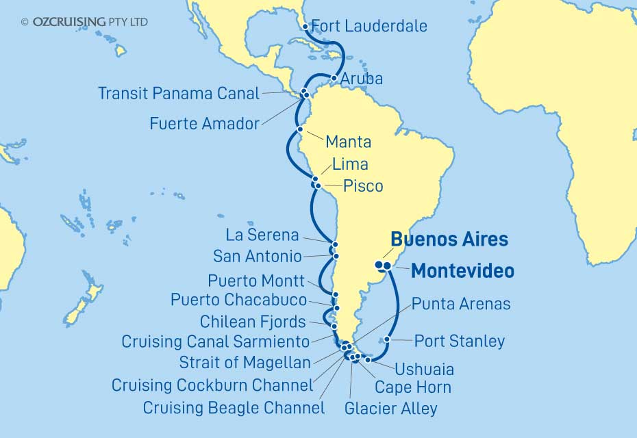 ms Oosterdam Fort Lauderdale to Buenos Aires - Ozcruising.com.au