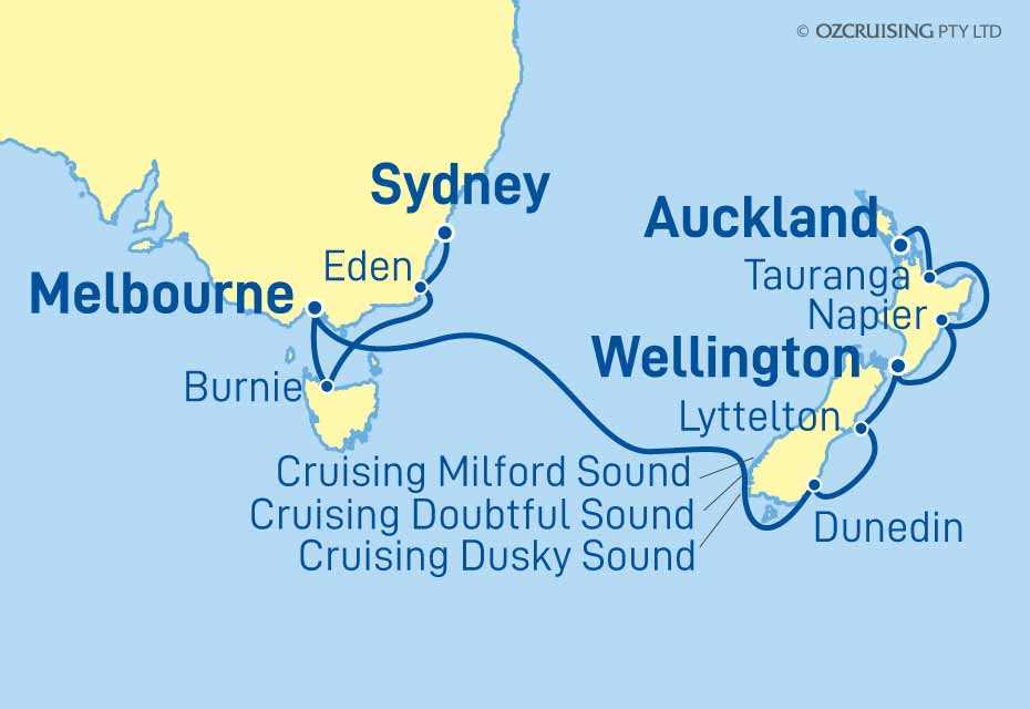 12 Night Auckland to Sydney Cruise on the Norwegian Spirit NC24SPR