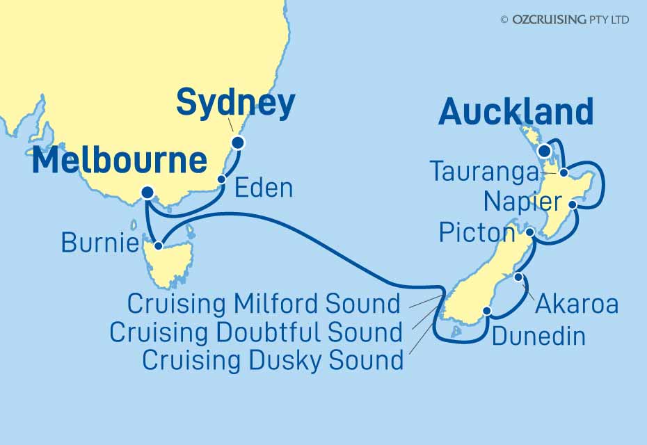 12 Night Sydney to Auckland Cruise on the Norwegian Spirit NC22SPR
