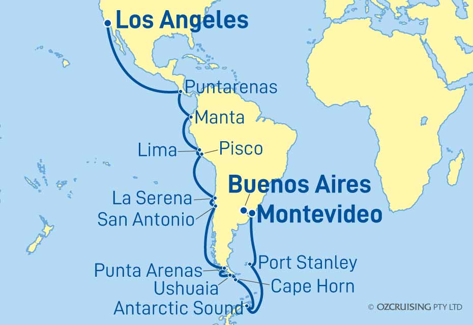 Diamond Princess Los Angeles to Buenos Aires - Cruises.com.au