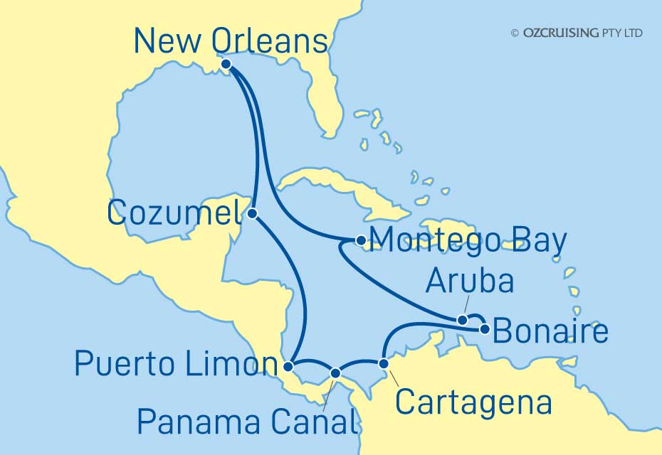 Carnival Glory Panama Canal, Mexico and Caribbean - Ozcruising.com.au