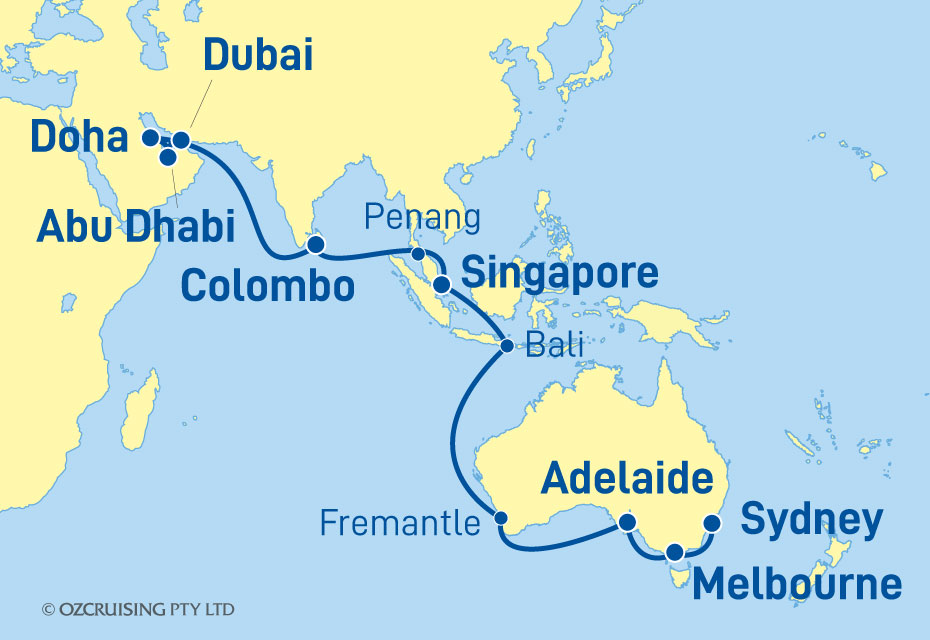 Queen Mary 2 Sydney to Dubai - Cruises.com.au
