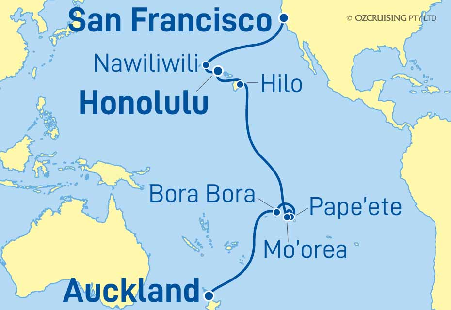 Sapphire Princess Auckland to San Francisco - Cruises.com.au