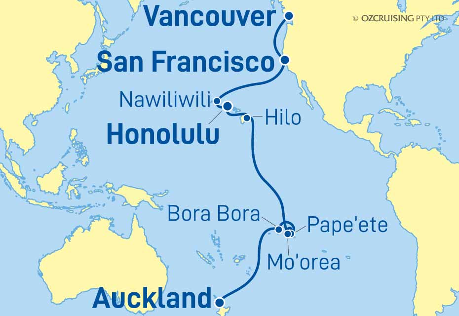 Sapphire Princess Auckland to Vancouver - Cruises.com.au