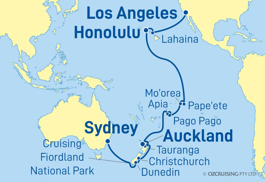 Coral Princess Los Angeles to Sydney - Ozcruising.com.au