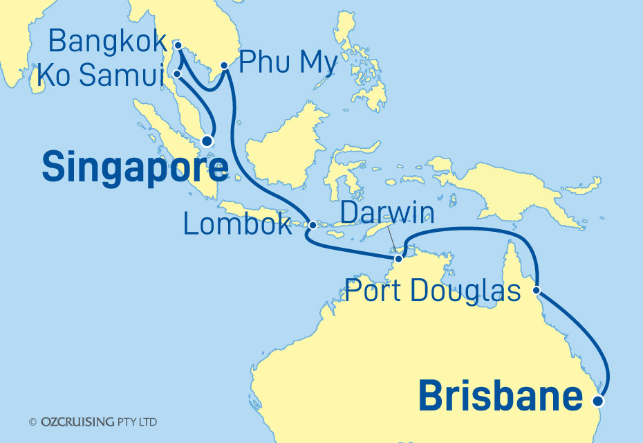 Royal Princess Singapore to Brisbane - Ozcruising.com.au