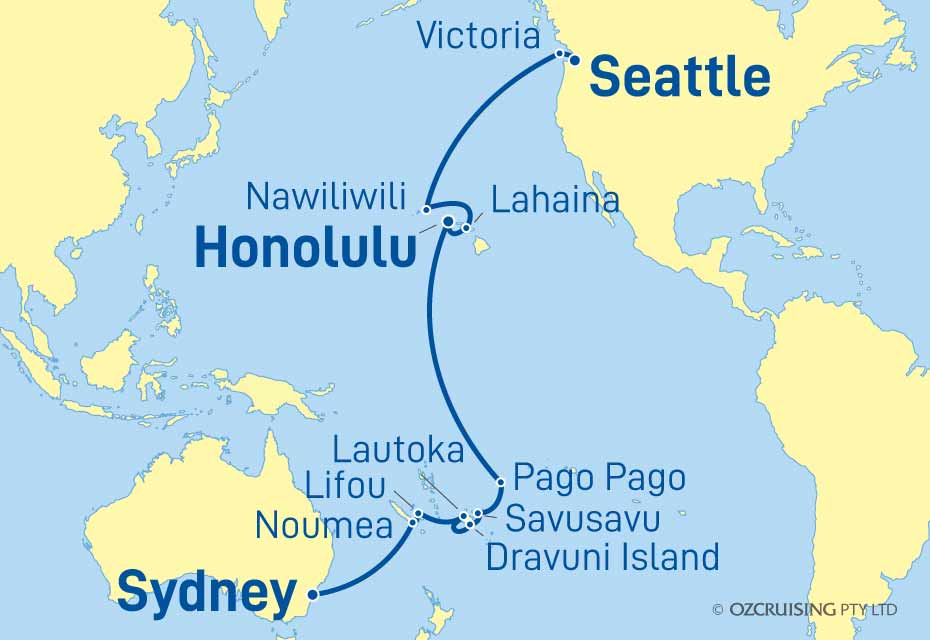 ms Oosterdam Sydney to Seattle - Cruises.com.au
