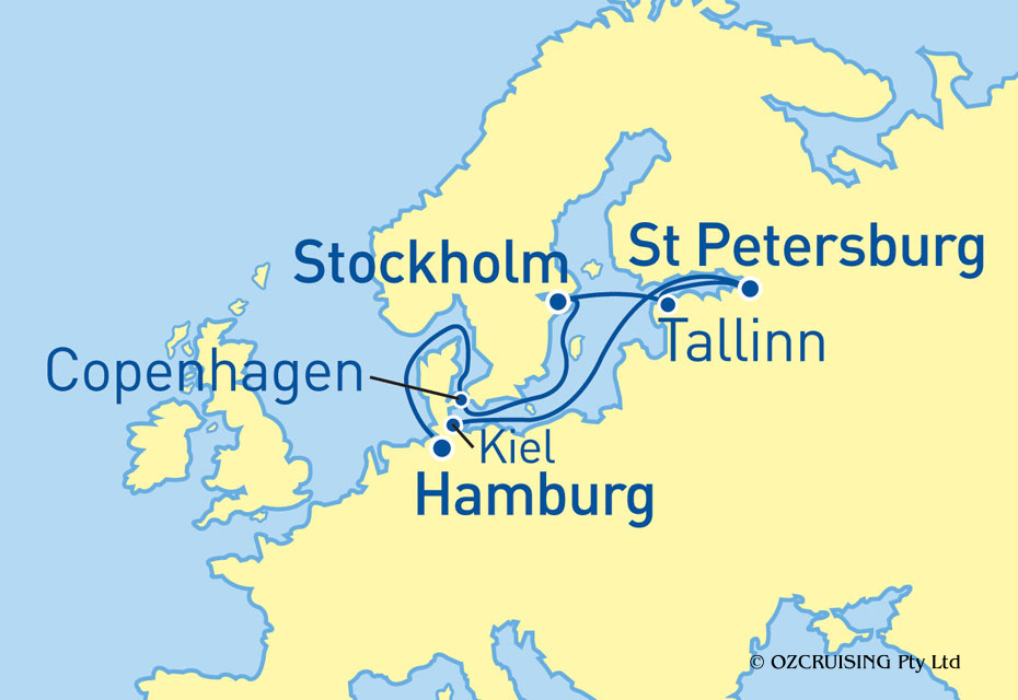 Queen Victoria Hamburg to Kiel - Ozcruising.com.au