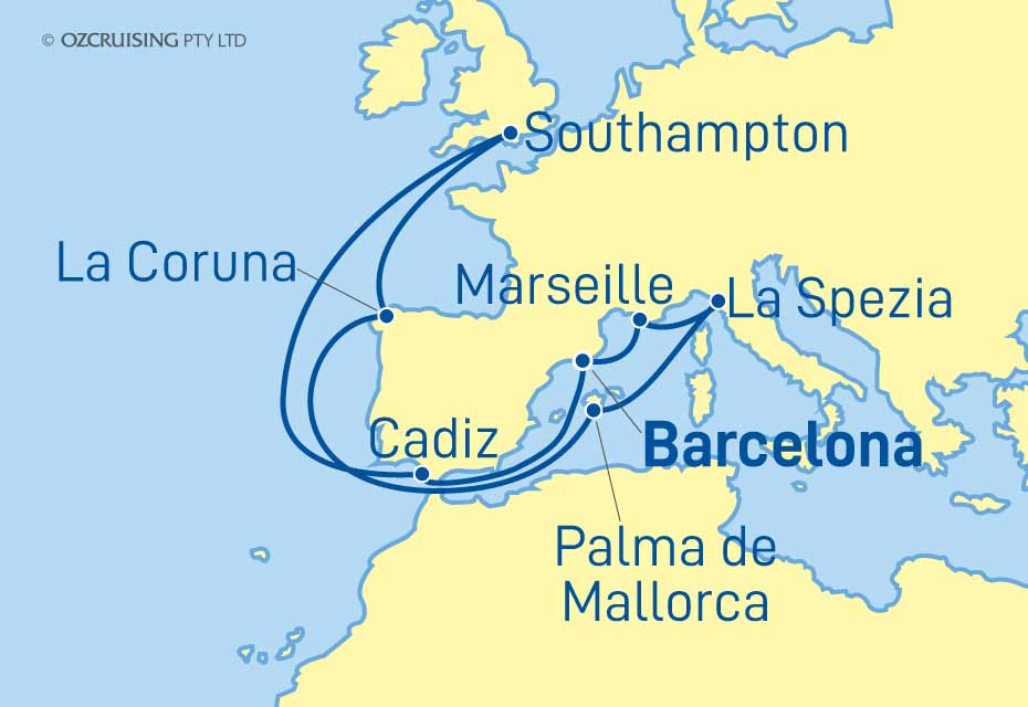 Britannia Spain, France and Italy - Cruises.com.au