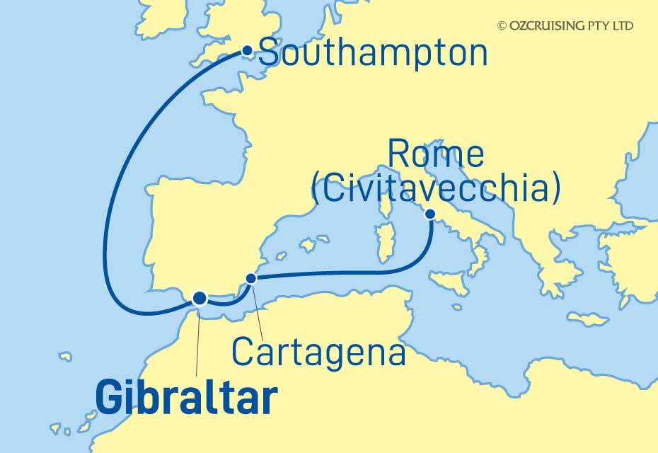 Queen Anne Rome to Southampton - Cruises.com.au