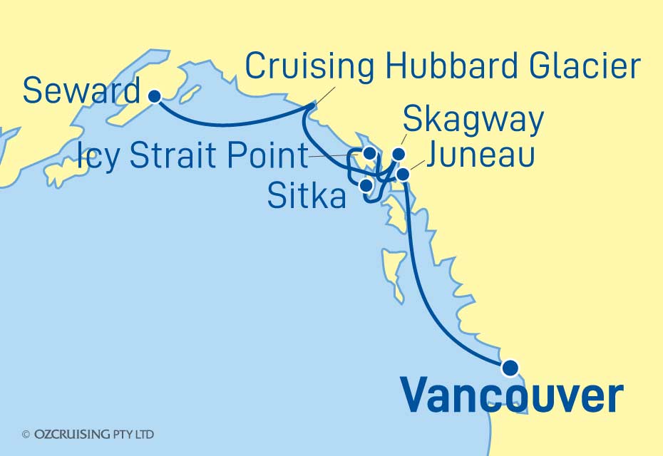 7 Night Alaska Vancouver to Seward Cruise on the Radiance Of The Seas