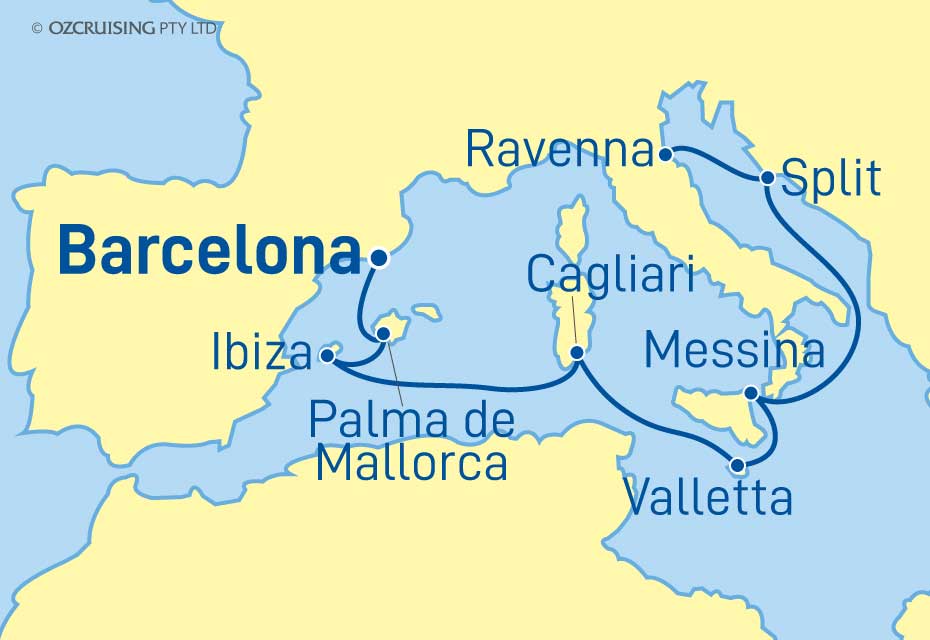 Celebrity Infinity Barcelona to Ravenna - Cruises.com.au