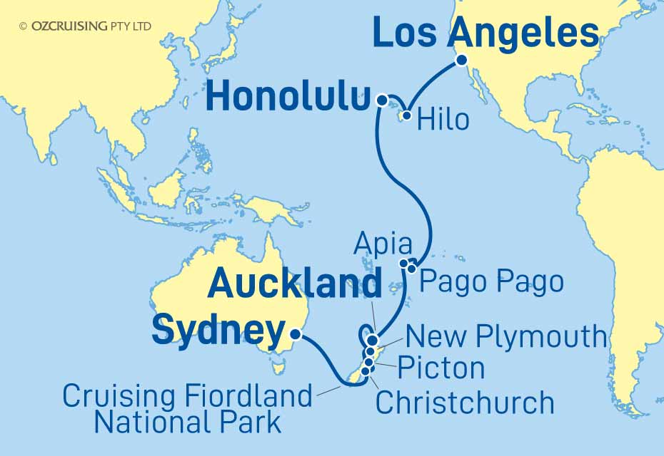 Island Princess Los Angeles to Sydney - Ozcruising.com.au