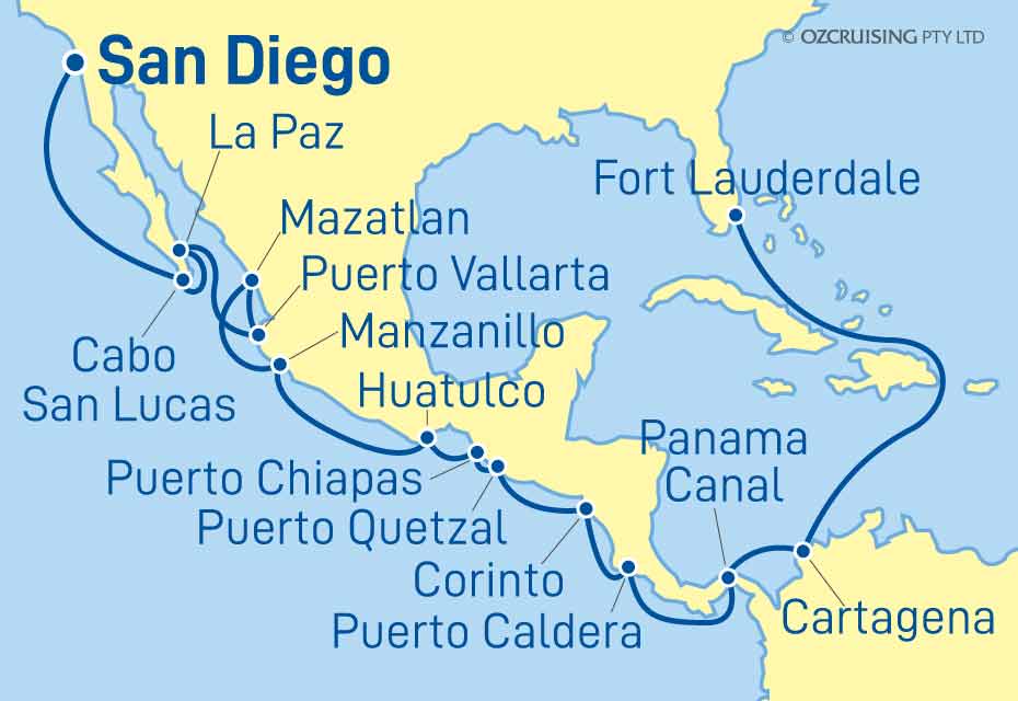 ms Nieuw Amsterdam Fort Lauderdale to San Diego - Ozcruising.com.au
