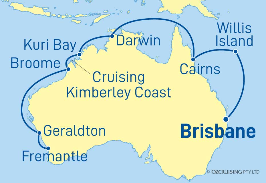 Coral Princess Brisbane to Fremantle - Ozcruising.com.au