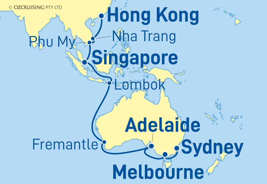 Royal Princess Hong Kong to Sydney - Ozcruising.com.au