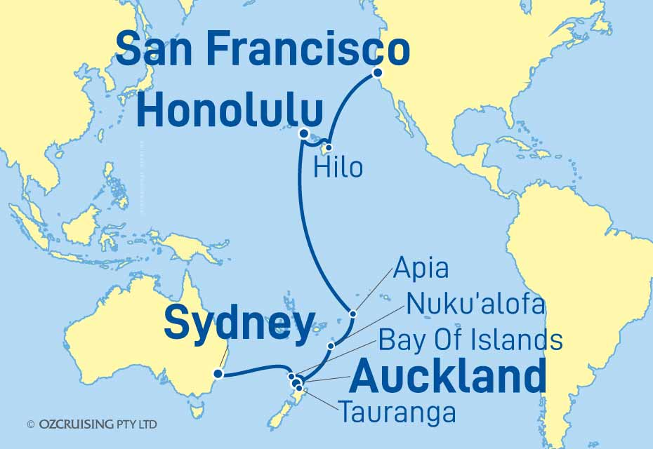 Queen Victoria San Francisco to Sydney - Ozcruising.com.au