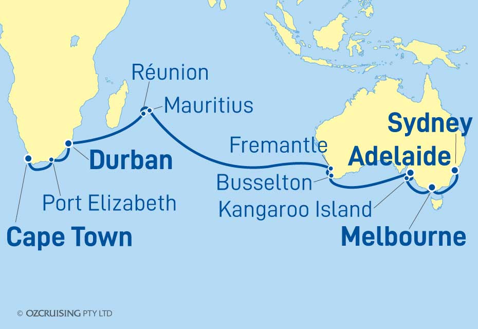 Queen Mary 2 Sydney to Cape Town - Ozcruising.com.au