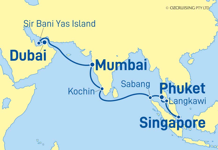 16 Night India & South East Asia Cruise on the Seabourn Encore SB23