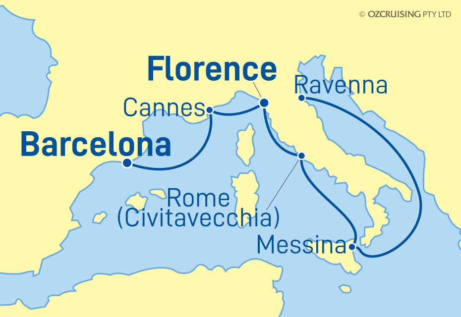 Rhapsody Of The Seas Ravenna to Barcelona - Cruises.com.au