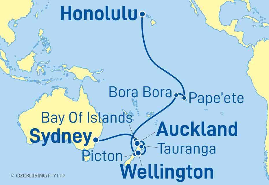 21 Night Honolulu to Sydney Cruise on the Royal Princess PC221234C