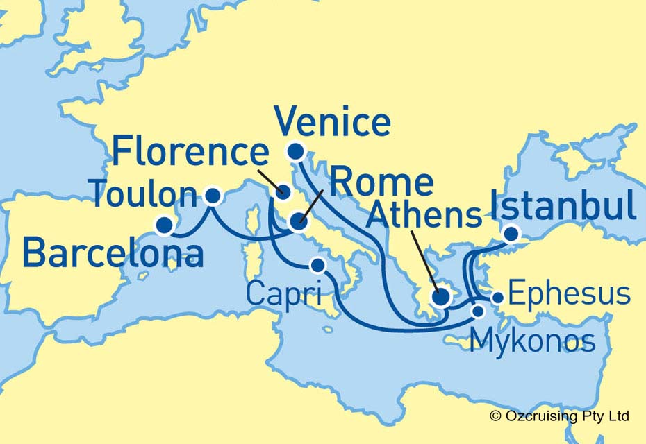 Royal Princess Venice to Barcelona - Ozcruising.com.au